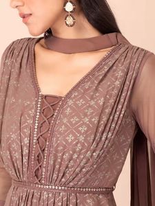 Indya Elegant Brocade Anarkali Kurta Set
