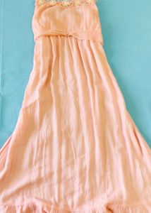 Peach Strapless Maxi Dress