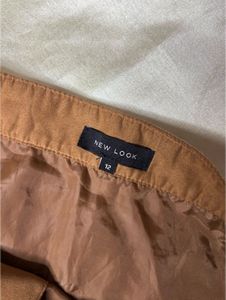Brown Corduroy Button-Up Mini Skirt