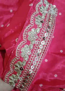 Vibrant Pink Bandhani Silk Kurti