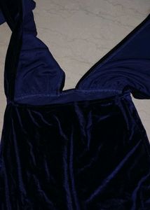 Luxurious Navy Blue Velvet Infinity Dress