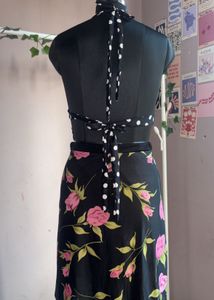 Polka Dot top &amp; Floral Print skirt 💄🪻