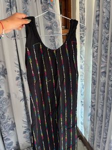 Stylish Black Kurta with Colorful Embroidery