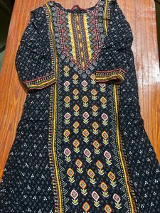 Black Printed Kurta