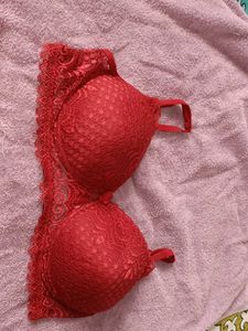 Red Lace Push-Up Bra