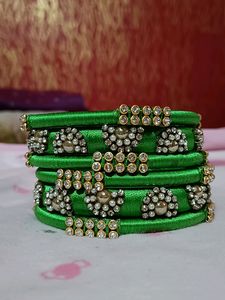 Green Silk Thread Bangles