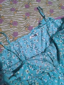 Cute Blue Floral Summer Dress