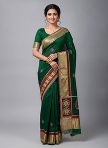 Elegant Green patchwork saree. New with tag.