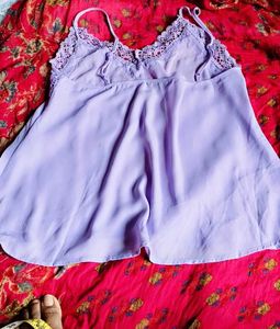 Lavender Lace Trim Cami Top