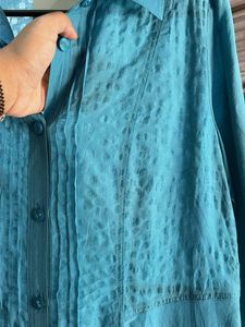 Teal Textured Kurta top