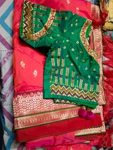 Embroidered Green Silk Blouse