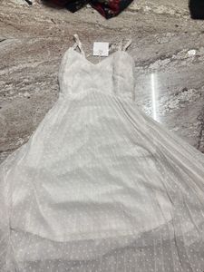 Elegant White Swiss Dot Dress