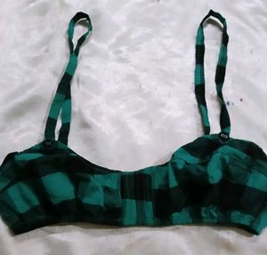 Green Plaid Bra