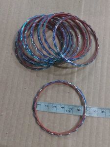 Stunning Blue Wave Metallic Bangles Set