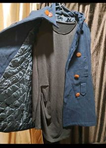 Chic Blue Coat &amp; Brown dress Set winter