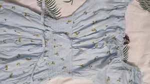 Blue Floral Printed Dress