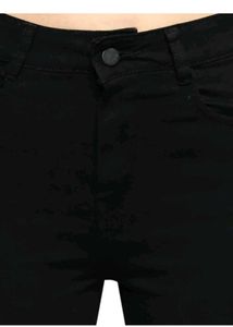 Black cotton denim blend jeans