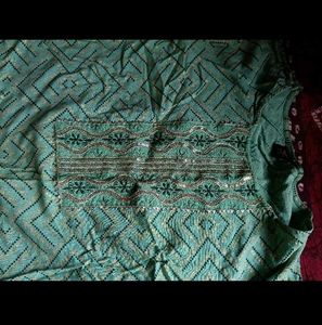 Elegant Teal Geometric Print Kurta