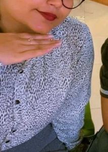 Stylish Printed Button-Down Top formal shirt