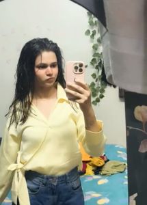 Chic Yellow Wrap Top