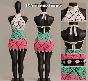 Crochet Halter Neck Character Dress