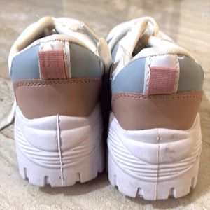 COMBO -White Sneakers Shoe nd Transparent Sunglass