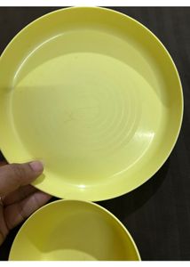 Ikea Yellow Set Of Plate, Bowl And Glass