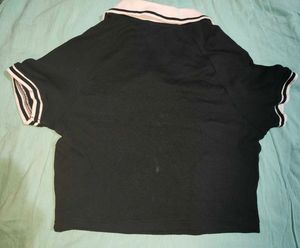 Zudio Black Collared Half Zip Top