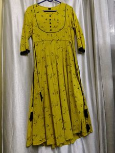 Yellow Umbrella Cut Kurti