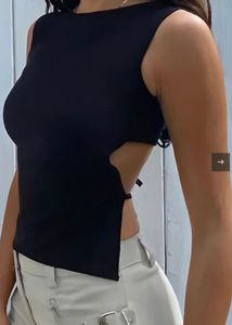 Sleek Black Cut-Out Tank Top