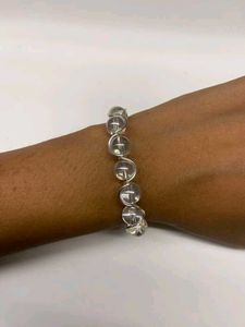 Handmade Clear Bead & Silver Wire Bracelet