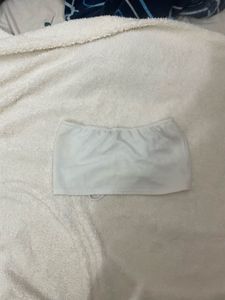 White Ruched Tube Top