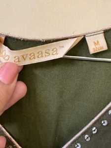 AVASAA Olive Green Printed Kurta
