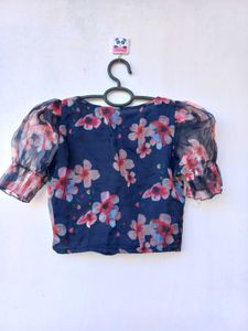 Floral Sheer Puff Sleeve Top