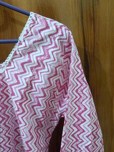 new and never wear pink Zigzag Print Kurta