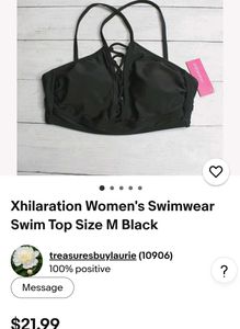 Black Lace-Up Bikini Top