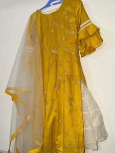 mustard Sharara set