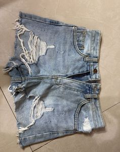 Distressed Denim Shorts