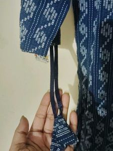 Blue Printed Cotton Kurta