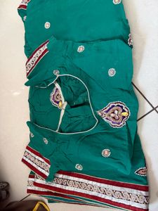 Embellished Green Saree