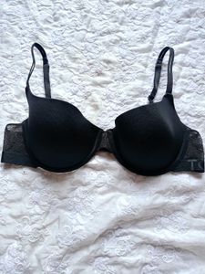Black Lace Trim thin soft padded bra