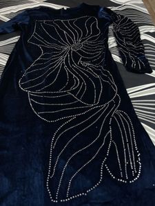 Elegant Royal Blue Velvet Gown