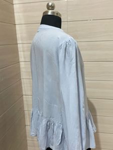 Light Blue Peplum Top