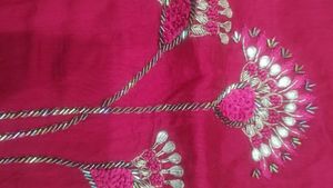 Red Zardosi Work Kurta Set