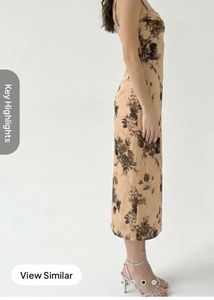 Floral Print Spaghetti Strap Midi Dress