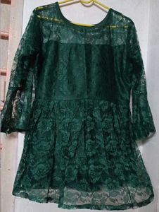 Elegant Green Lace Tunic Top