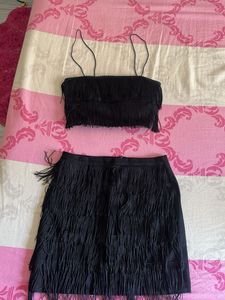 Fringe Black Two-Piece Set