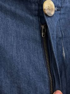 Blue denim high rise retro flare jeans