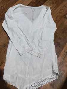 Artisan Embroidered White Cotton Kurta