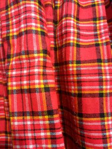 Red Plaid Dress with Black Bow